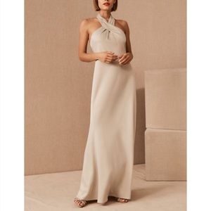 BHLDN Ruby Satin Charmeuse Dress- Champagne color